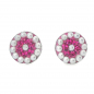 Preview: Ohrstecker Geli – Fuchsia Kristall & Perlen in Silber