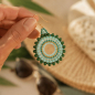 Preview: Ohrringe Leyla – Boho Ohrhänger in Mintgrün mit goldenen Details