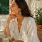 Preview: Ohrringe Leyla – Boho Ohrhänger in Mintgrün mit goldenen Details