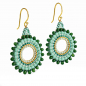 Preview: Ohrringe Leyla – Boho Ohrhänger in Mintgrün mit goldenen Details