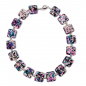 Preview: Kette California – Keramikperlen in Pink und Blau mit versilberten Hämatitperlen