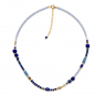 Preview: Amita Edelstein Kette mit Sodalith, Tigerauge und Aquamarin vergoldet
