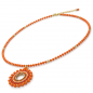 Preview: Kette Leyla Orange-Beige – Handgefertigte Perlenkette mit Anhänger