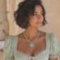 Preview: Kette Jutil mit Glasperlen in Mintgrün – 42+5 cm
