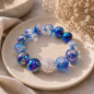 Preview: Armband Mystic Ocean – Glasperlen 16 mm mit Aurora Boreale Kristallkugel