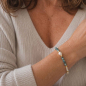 Preview: Armband Indica – Apatit, Süßwasserperle & vergoldeter Hämatit