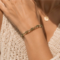 Preview: Armband Mayari – Edelstahl mit Glasperlen in Grün- und Naturtönen