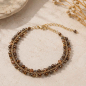 Preview: Armband Mayari – Edelstahl mit schimmernden Glasperlen
