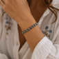Preview: Armband Mayari – Edelstahl mit blauen Glasperlen