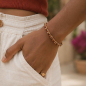 Preview: Armband Mayari – Edelstahl mit Glasperlen in Naturtönen