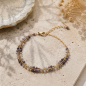 Preview: Armband Mayari – Edelstahl mit grauen Glasperlen
