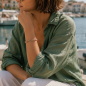 Preview: Armband Mayari – Farbige Glasperlen & Edelstahl vergoldet