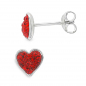 Preview: Ohrstecker „Little Heart“ Light Siam – 925 Silber rhodiniert mit Preciosa Kristallen, 7 mm