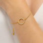 Preview: Armband Tyra – Vergoldeter Kreis mit funkelnden Zirkonia
