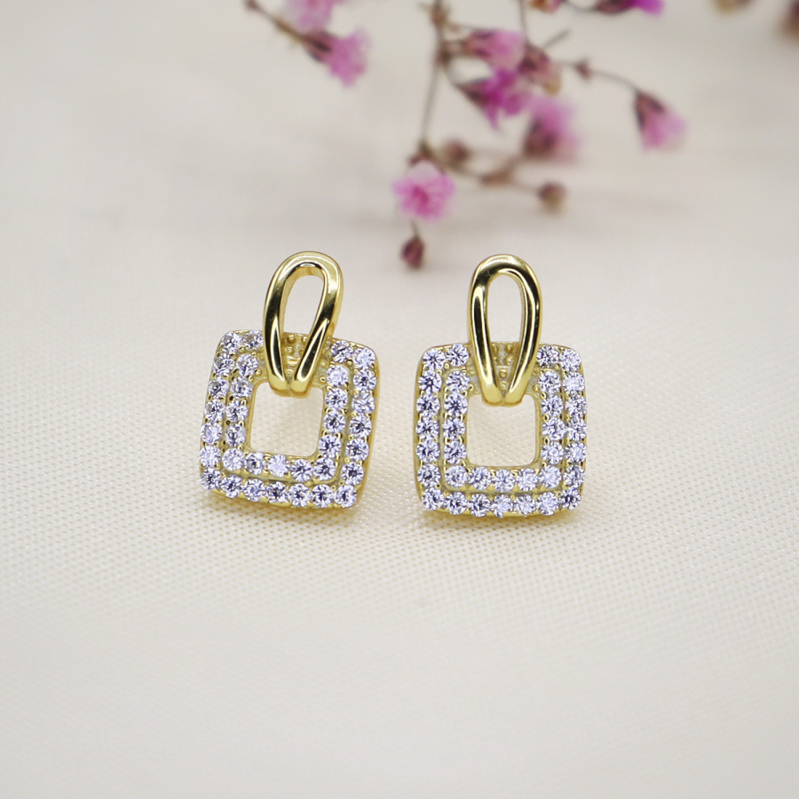 stud earring Mystic 925 Silver goldplated