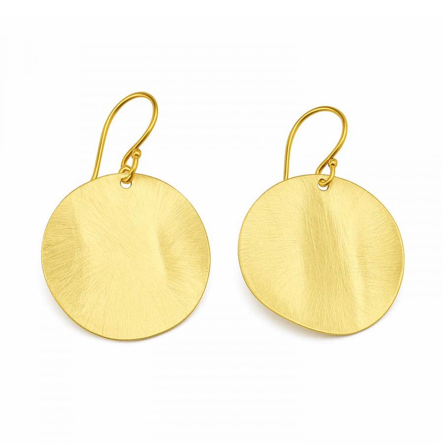 Ohrhänger Ramona – 925 Silber vergoldet, mattiert, 25 mm