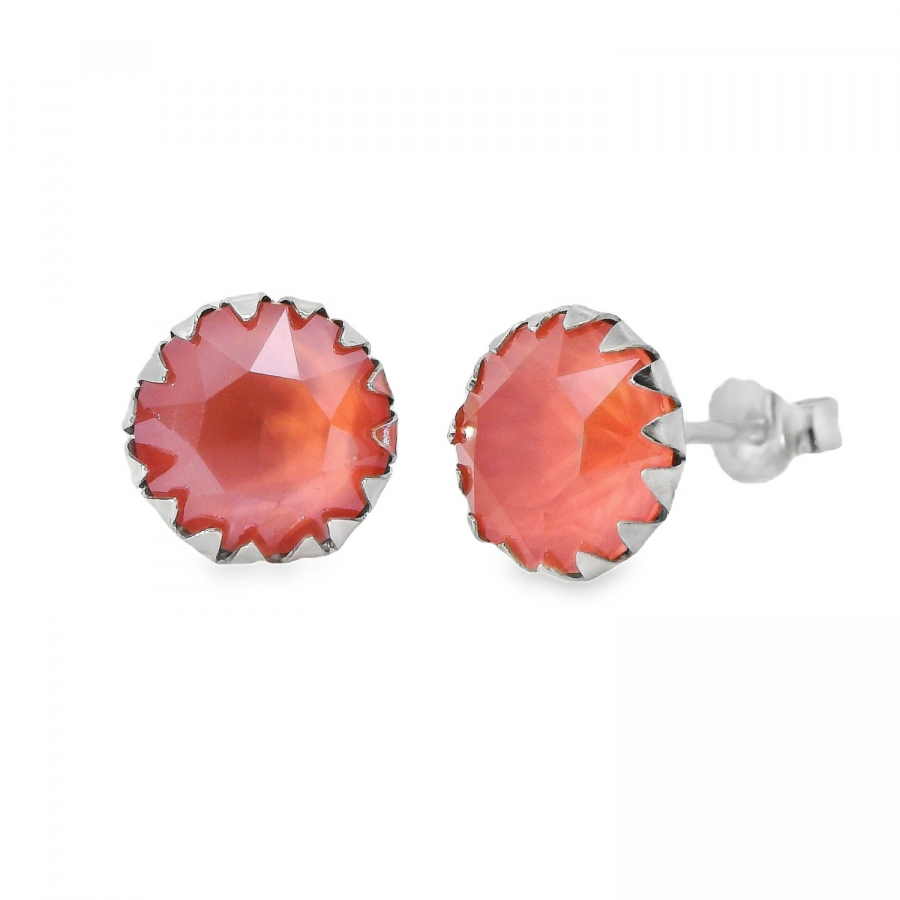 Ohrstecker Michelle 925 Silber crystal light coral