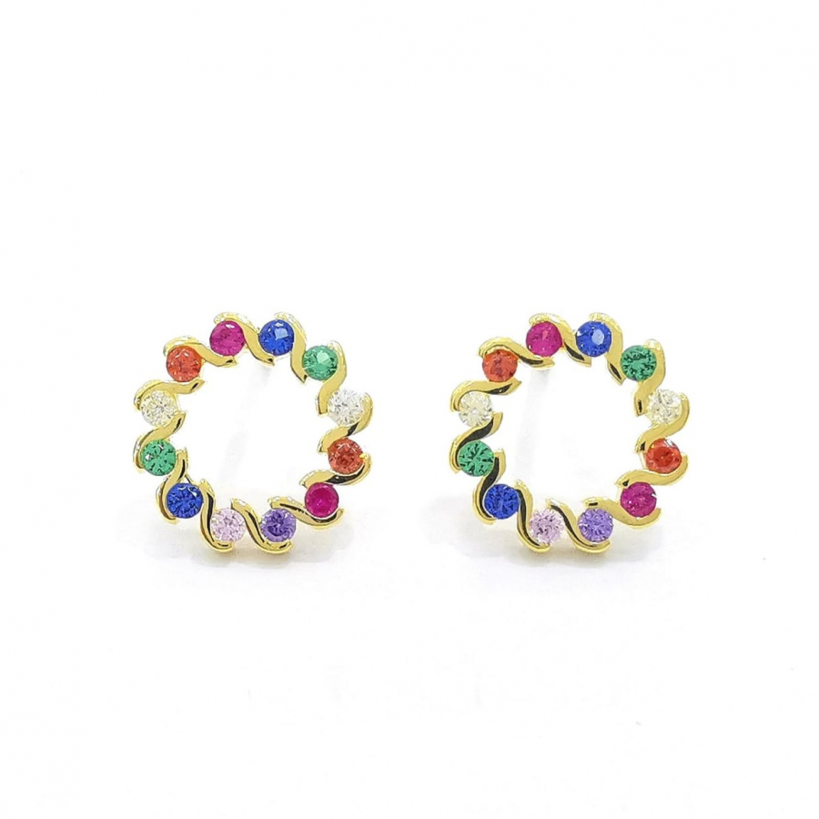 stud earring Colori 925 Silver goldplated