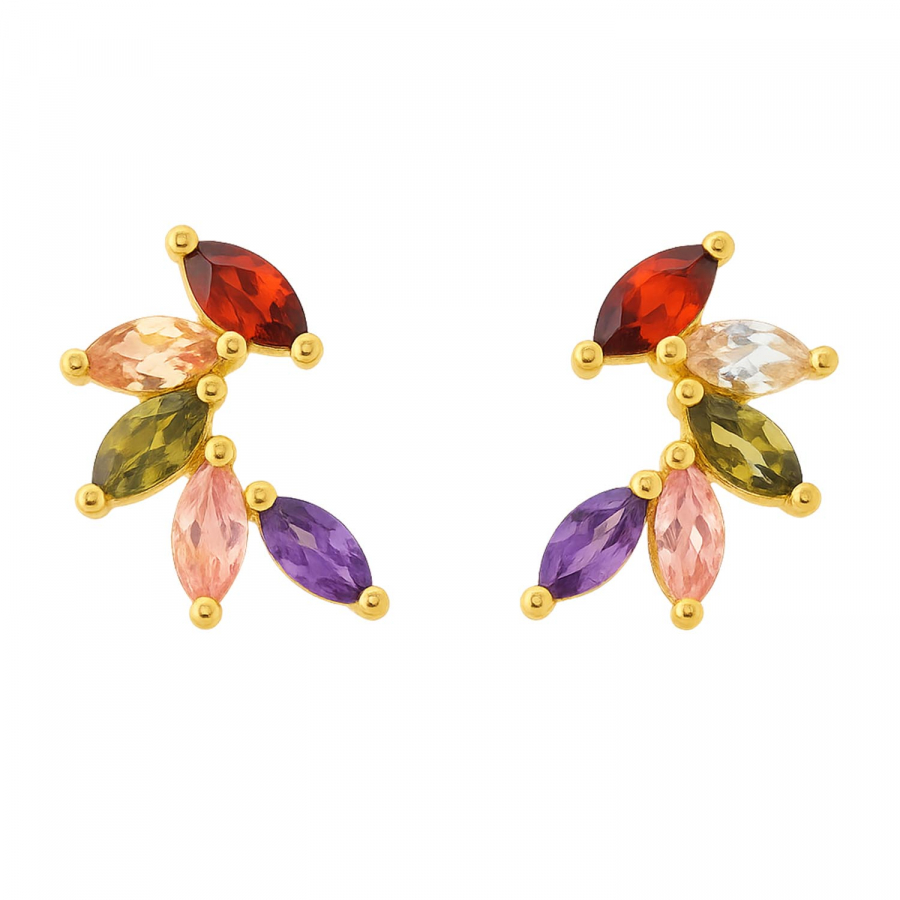 Ohrstecker „Malta“ – elegante vergoldete Ohrringe mit funkelnden Schmucksteinen