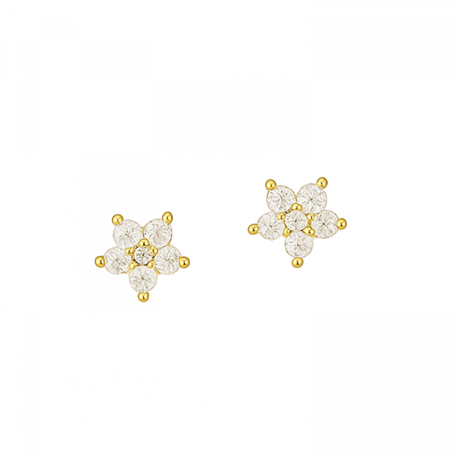 Ohrstecker Rozanne – Vergoldete Zirkonia-Blüten in zeitloser Eleganz