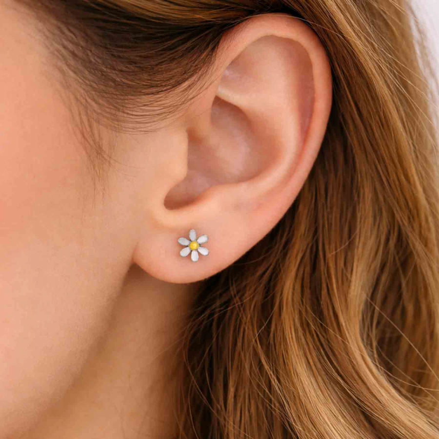 Preview: Ohrstecker Bee – 925 Silber rhodiniert