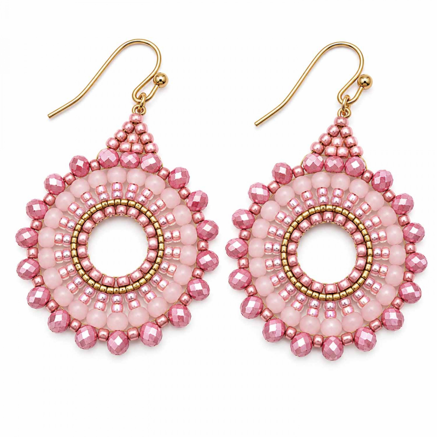 Boho-Ohrhänger Leyla – Rosa & Pink