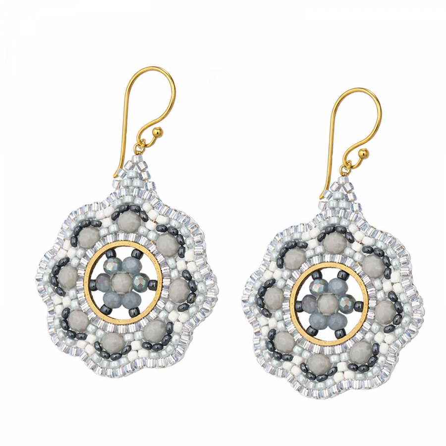 Ohrhänger Bambina – Edle Statement-Ohrringe in Grau & Silber