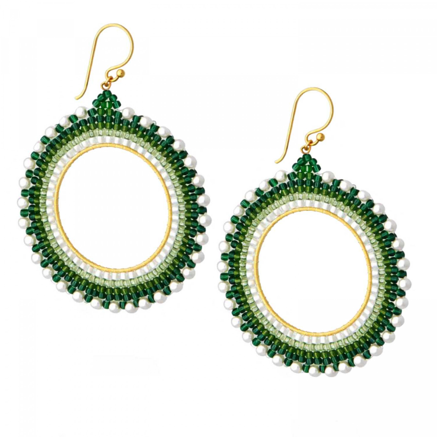 Ohrhänger Elisa – Elegante Statement-Ohrringe in Grün & Gold