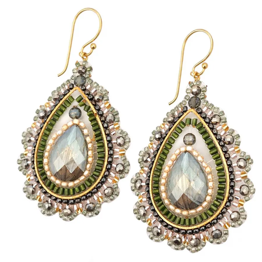 Ohrhänger Rosina – Edle Statement-Ohrringe in Grün & Gold