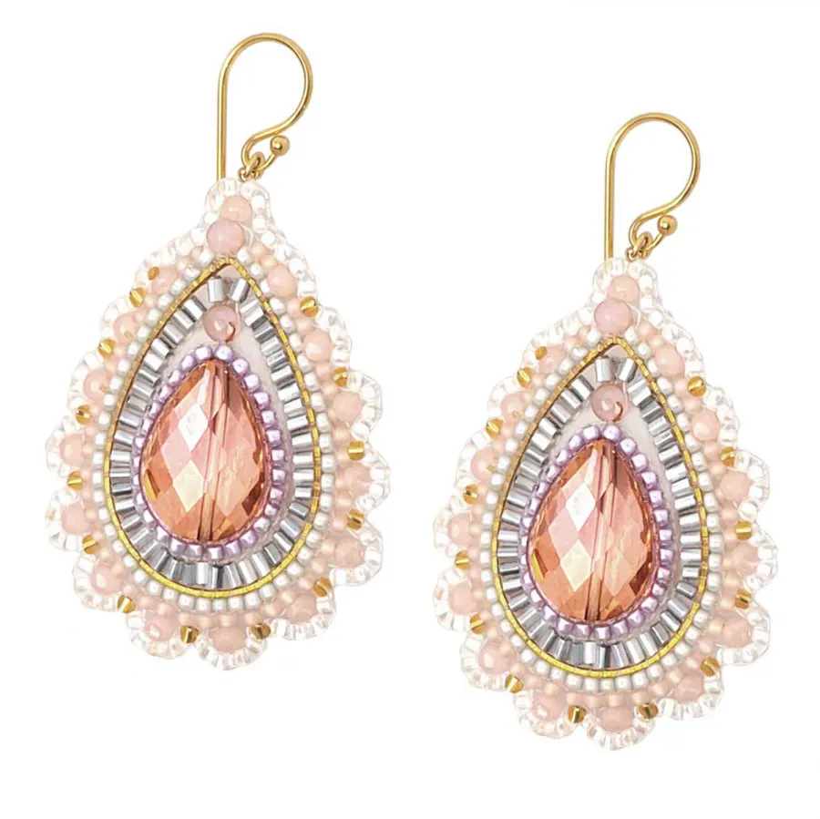 Ohrhänger Rosina – Zarte Statement-Ohrringe in Rosé und Apricot
