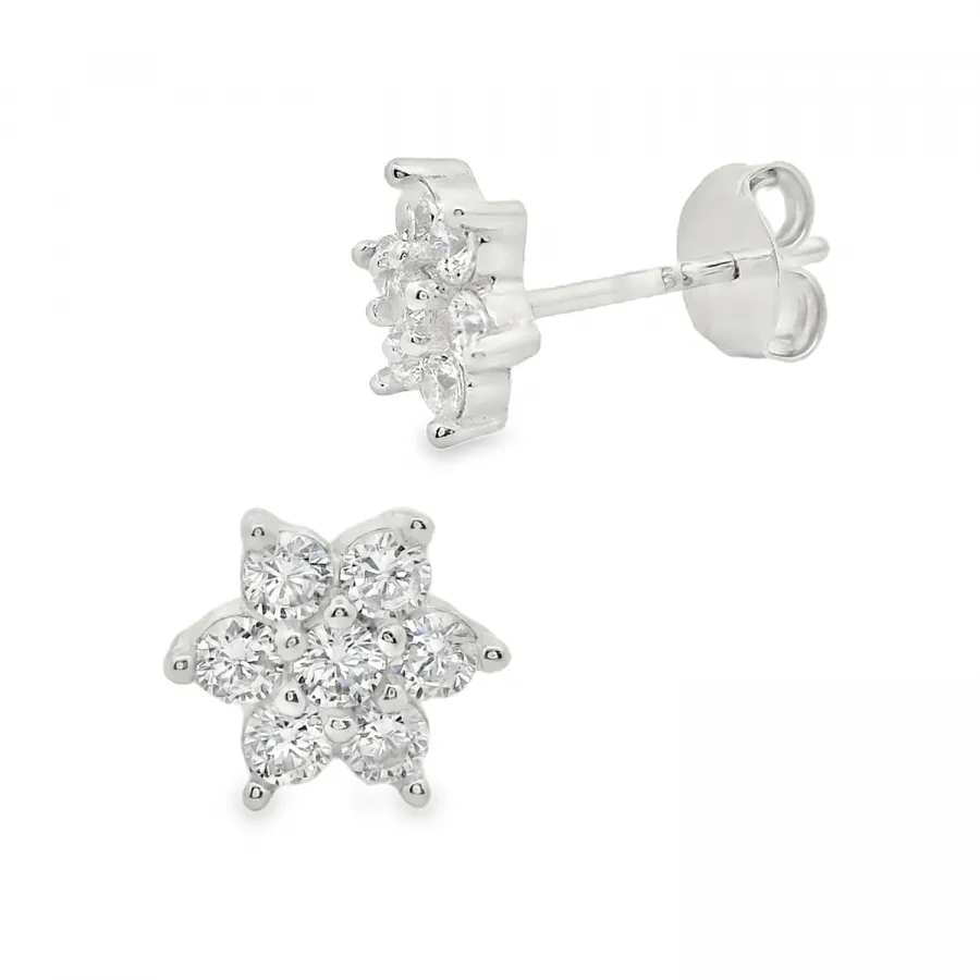 Blumen Ohrstecker Camilla – Zirkonia Ohrringe aus 925 Silber