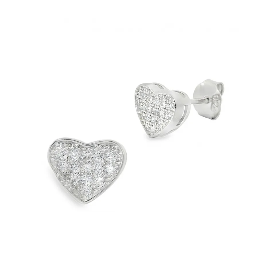 Nicoletta Ohrstecker – Herz Ohrringe aus 925 Silber mit Zirkonia