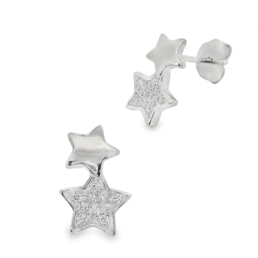 Shooting Star Ohrstecker – Stern Ohrringe aus 925 Silber mit Zirkonia