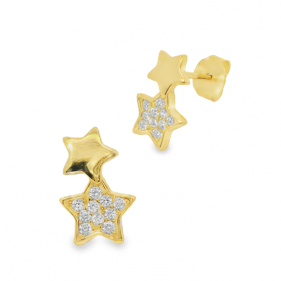 Shooting Star Ohrstecker – Stern Ohrringe aus vergoldetem 925 Silber