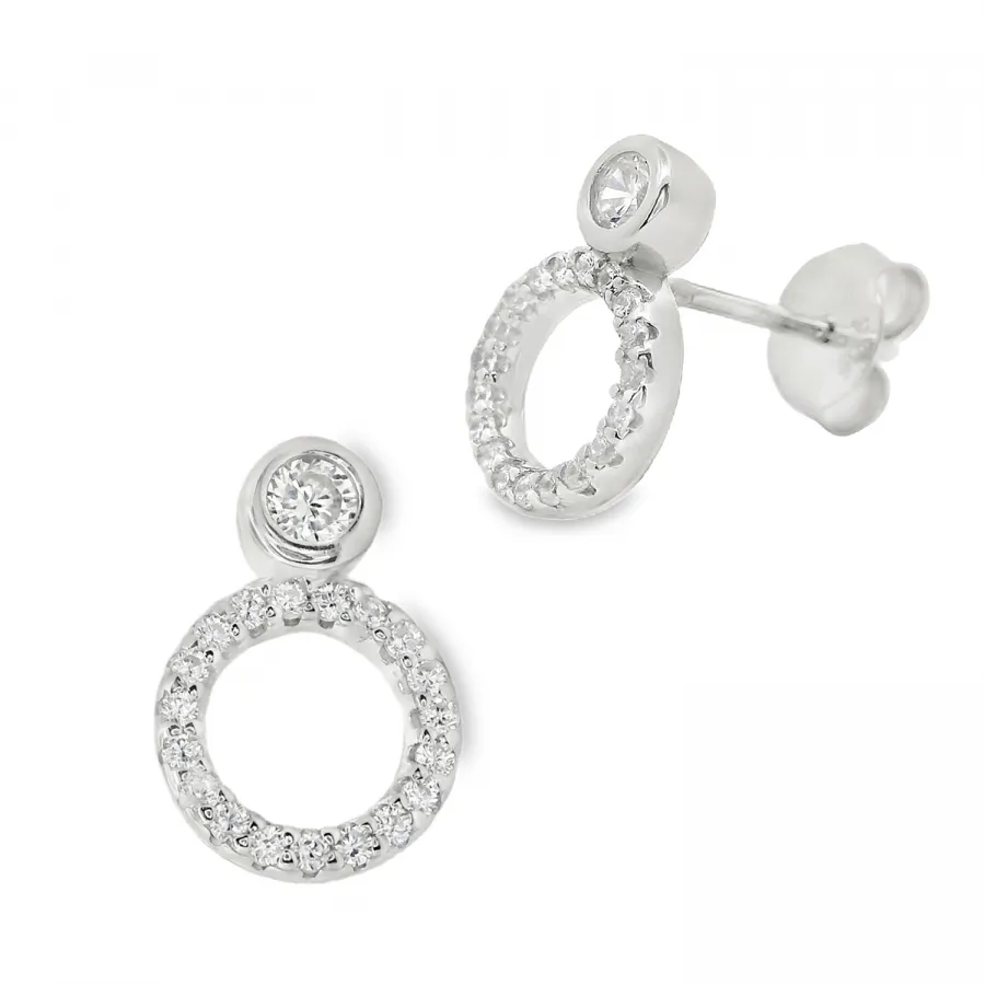 Anastasia Ohrstecker – 925 Silber rhodiniert mit Zirkonia