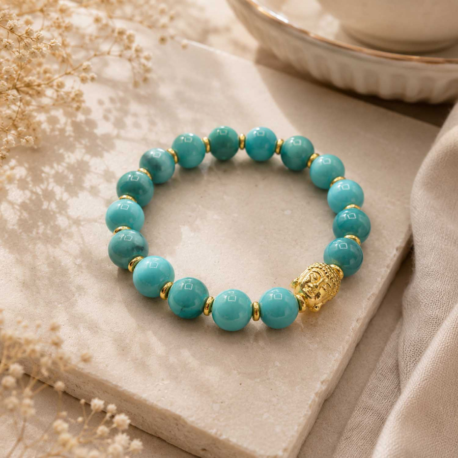 Preview: Armband Beach Aquamarin Keramikperlen