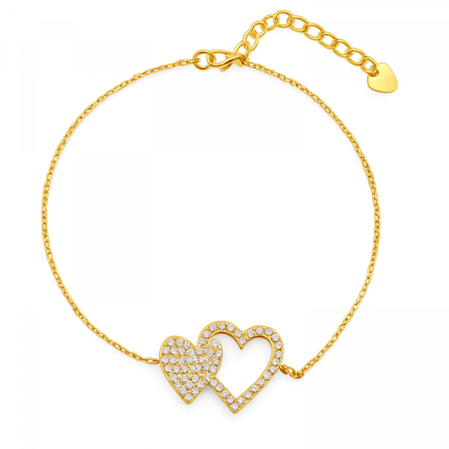Armband Carina – Vergoldetes Herzarmband mit Zirkonia