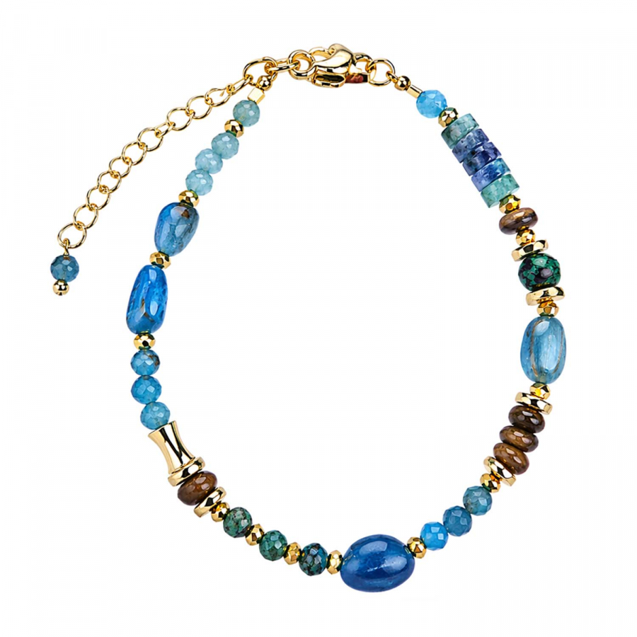 Armband Amita – Apatit, Tigerauge & Türkis