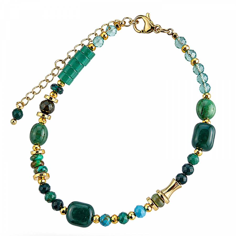Armband Amita – Amazonit, Green Onyx, Türkis & Smaragd