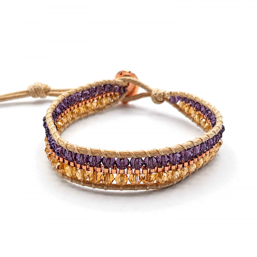 Armband Malee Blau-Grau – Kristallglasperlen in Blau und Grau mit versilberten Details - Kopie