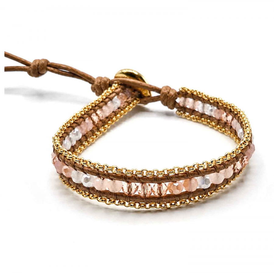 Armband Kavita Rosé-Gold mit Kristallglas & Edelstahl vergoldet