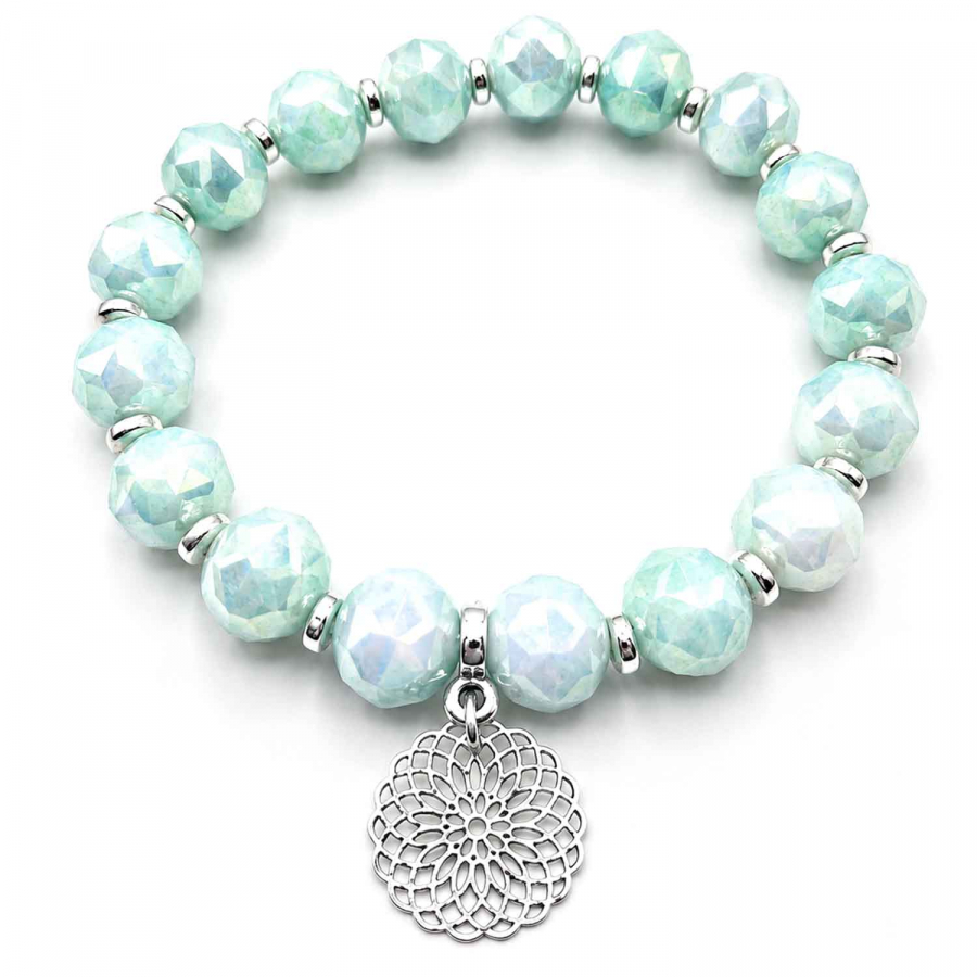 Armband Nadja Mint – Facettierte Glasperlen in frischem Mintgrün