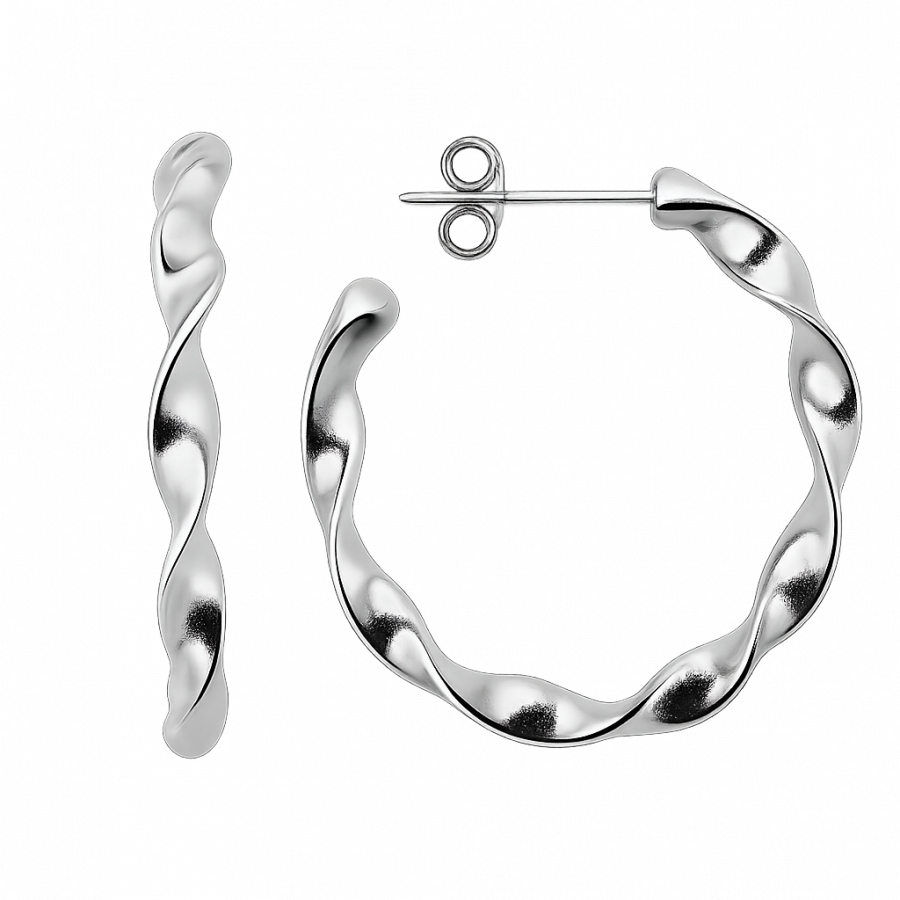 Bayam Creolen – 925 Silber rhodiniert, Ø 30 mm