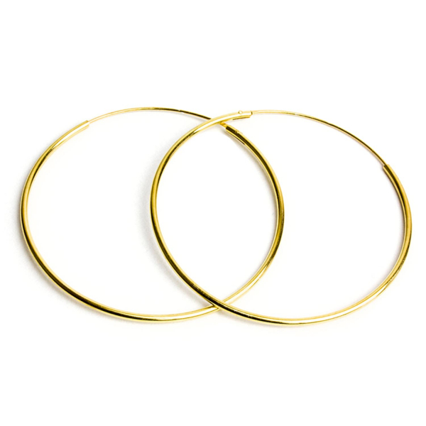 Creolen aus 925 Silber vergoldet – 40 mm