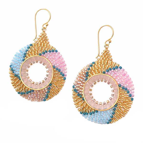 Ohrring Ornella – Handgefertigte Statement-Ohrringe in Gold & Pastell