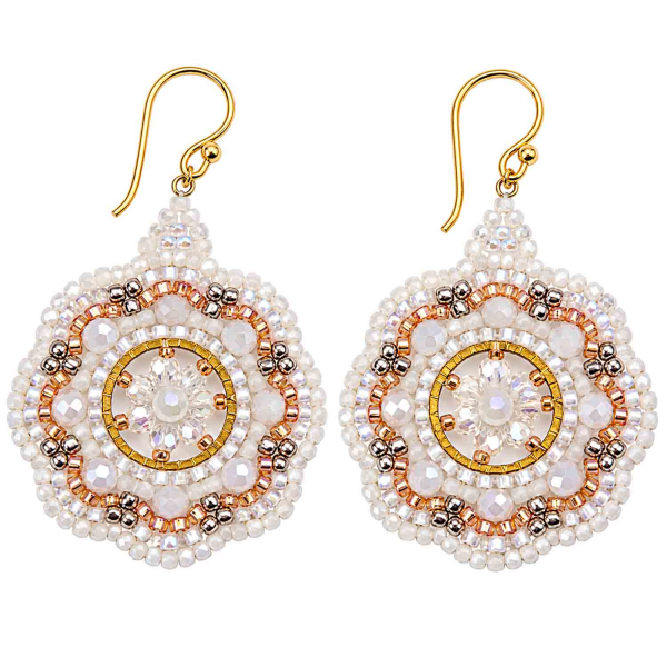 Boho Ohrhänger Bambina – Weiß Crystal Roségold Gold