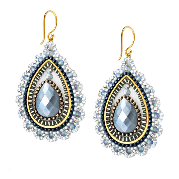 Ohrhänger Rosina – Elegante Statement-Ohrringe in Grau