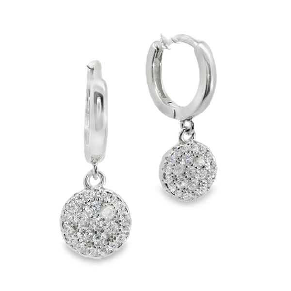 Mariella Klappcreolen – Creolen aus 925 Silber mit Zirkonia Anhänger