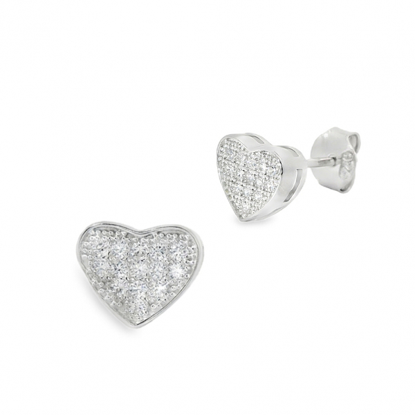 Nicoletta Ohrstecker – Herz Ohrringe aus 925 Silber mit Zirkonia