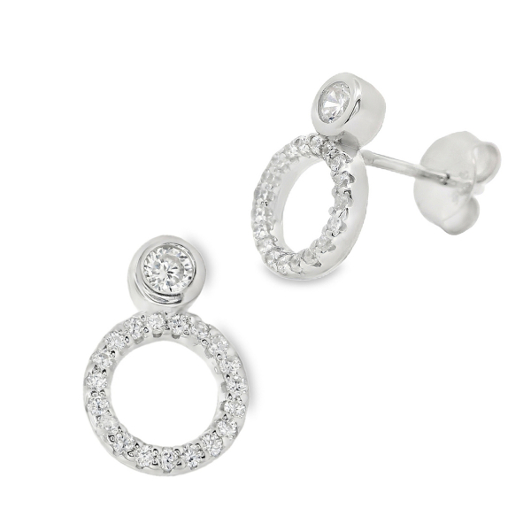 Anastasia Ohrstecker – 925 Silber rhodiniert mit Zirkonia